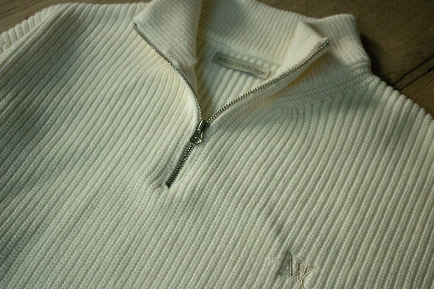 Mvelli Knitted 1/4 Zip Ivory